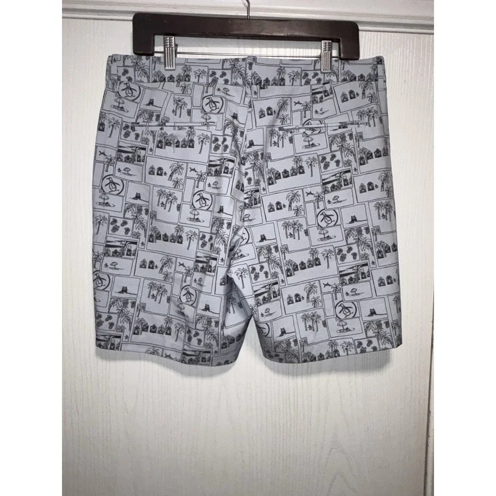 Original Penguin Mens Short Size 33 Heritage Beach Club Gray 8 Inch Inseam